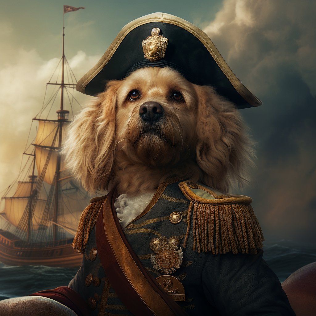 Honored Naval Admiral French Bulldog Art Photo Print