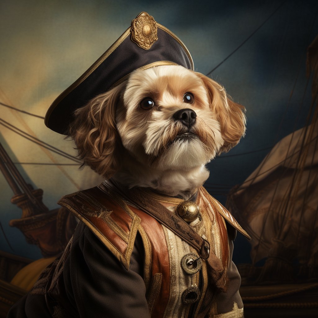 Charismatic Naval Admiral Funny Dog Art Photo Prints