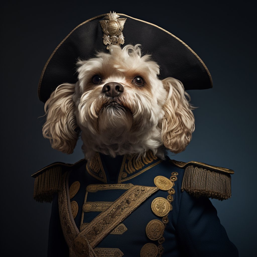 Admirable Naval Admiral French Bulldog Framed Art Photo