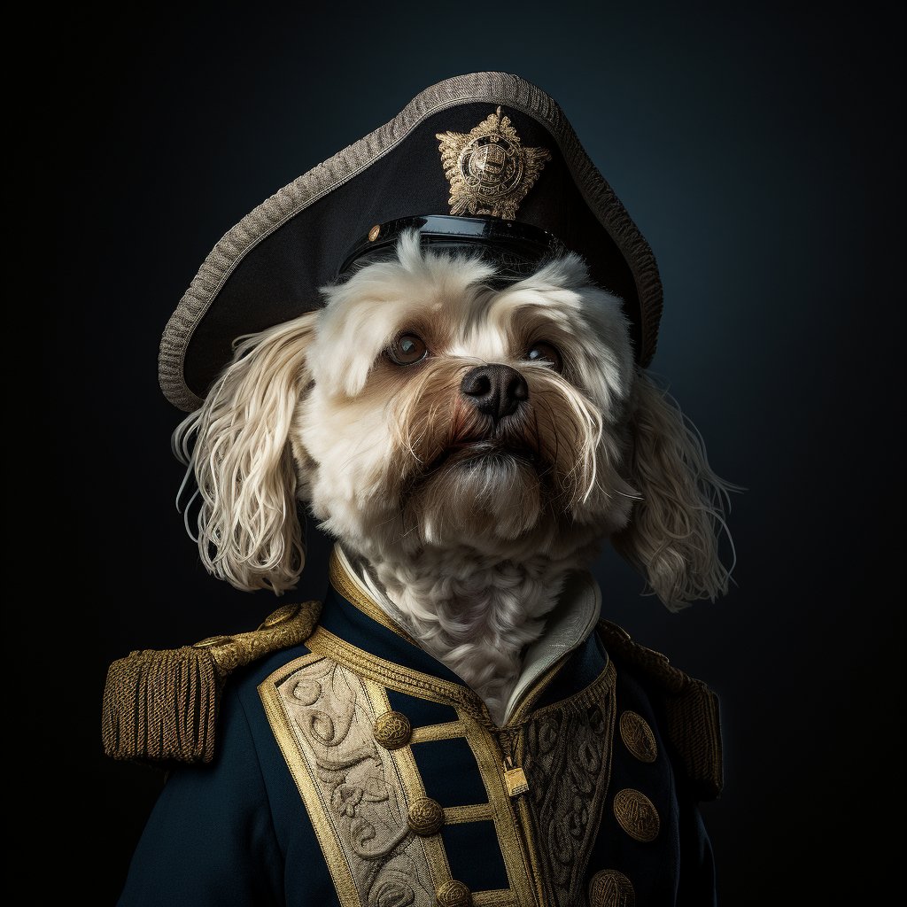 Battle-Hardened Naval Admiral Dog Wall Art Photo Prints