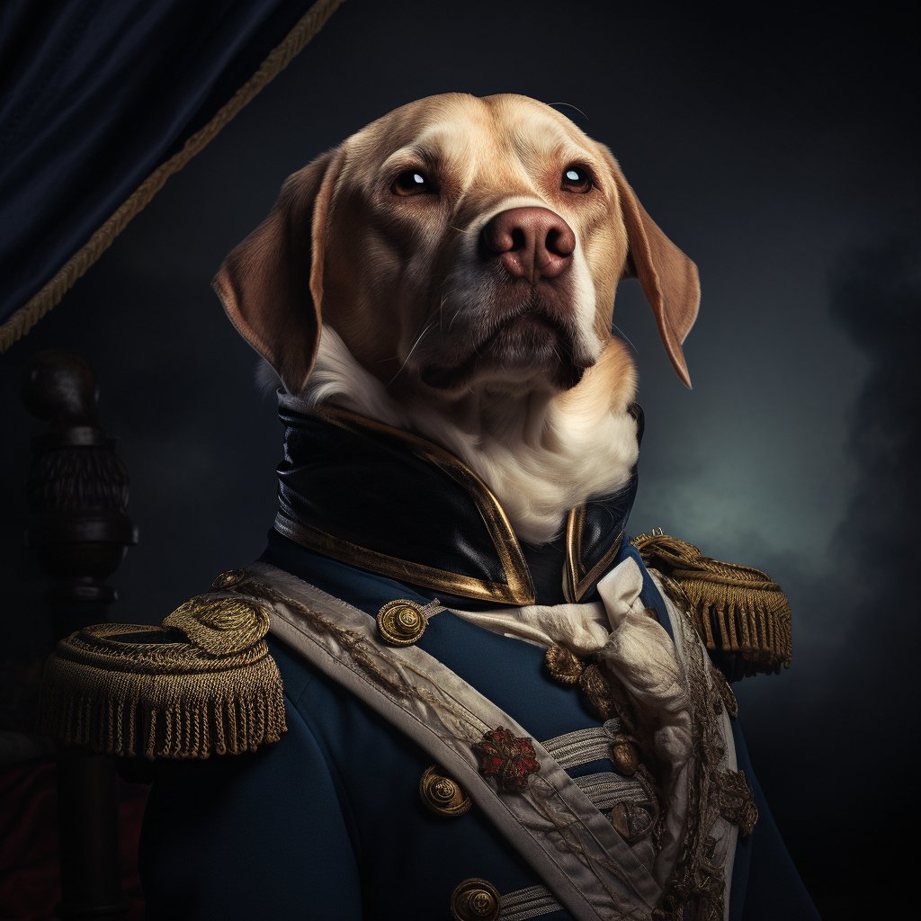 Respected Naval Admiral Dog Canvas Art Photo Custom