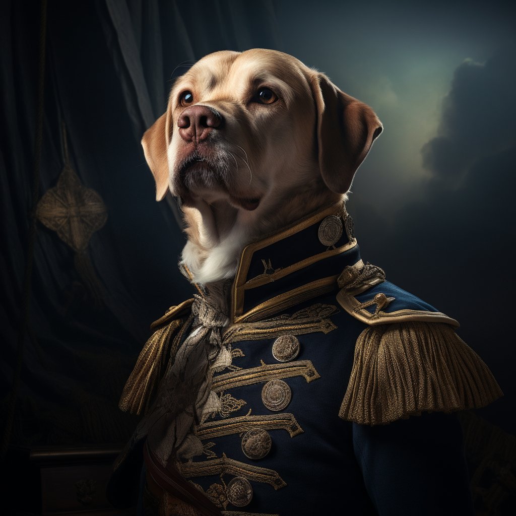 Courageous Sea Admiral Dog Artwork Picture