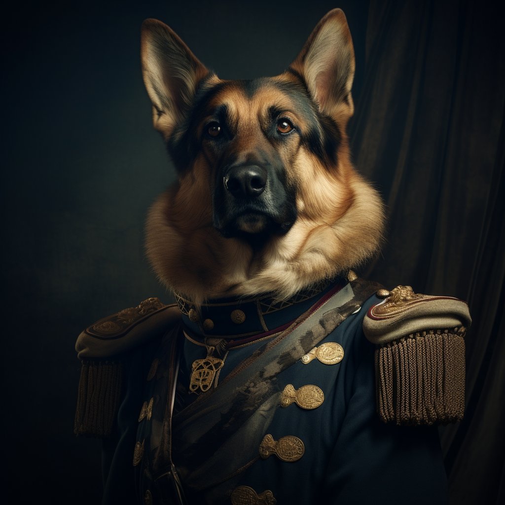 Honored Sea Admiral Dog Painting Art Picture