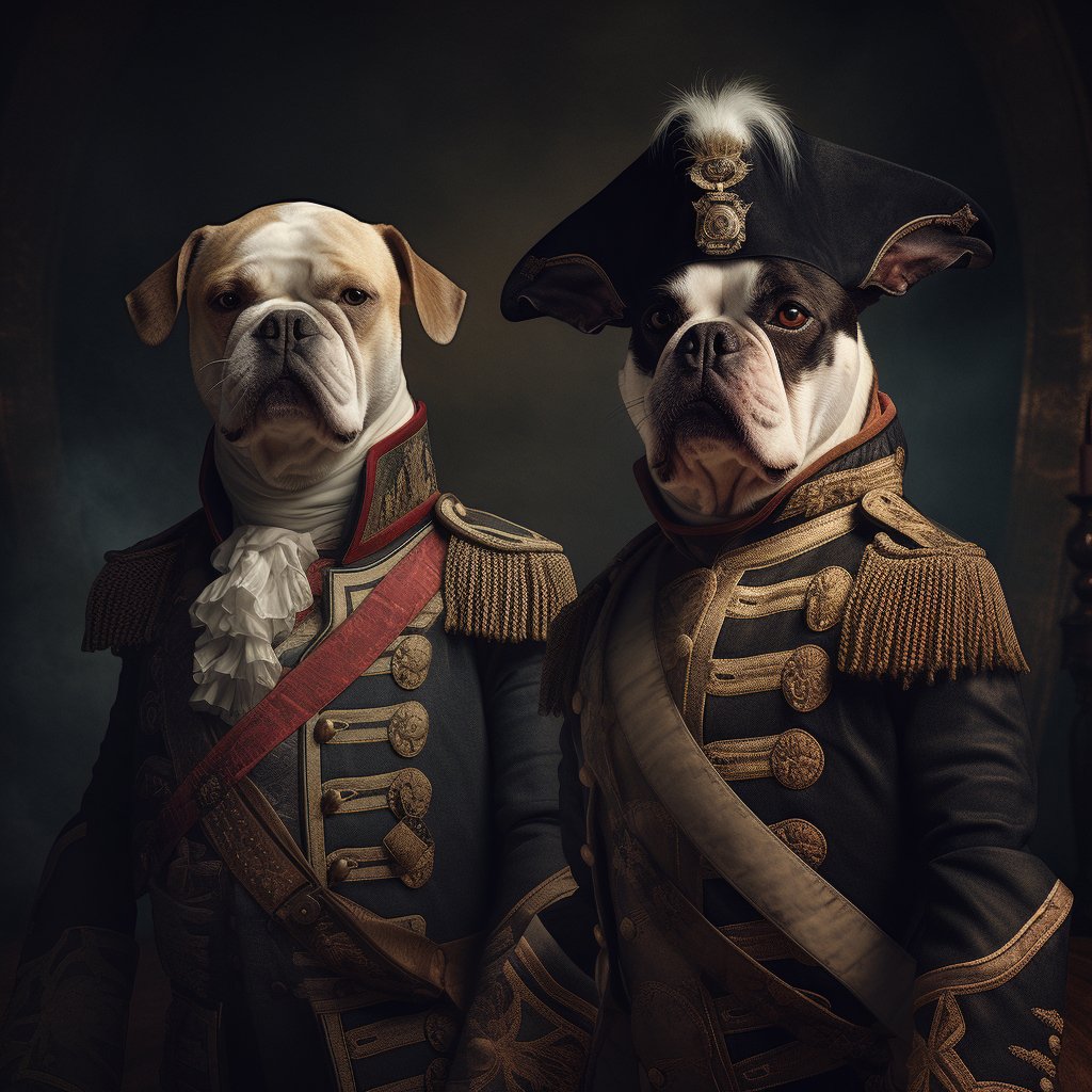 Veteran Naval Admiral Bulldog Art Picture