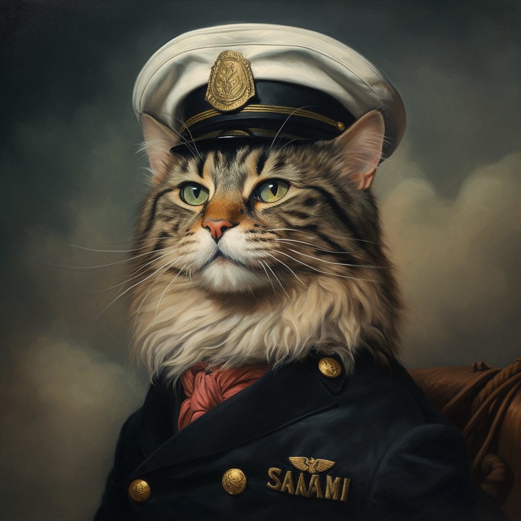 Courageous Sailor Dog Artwork Picture Canvas