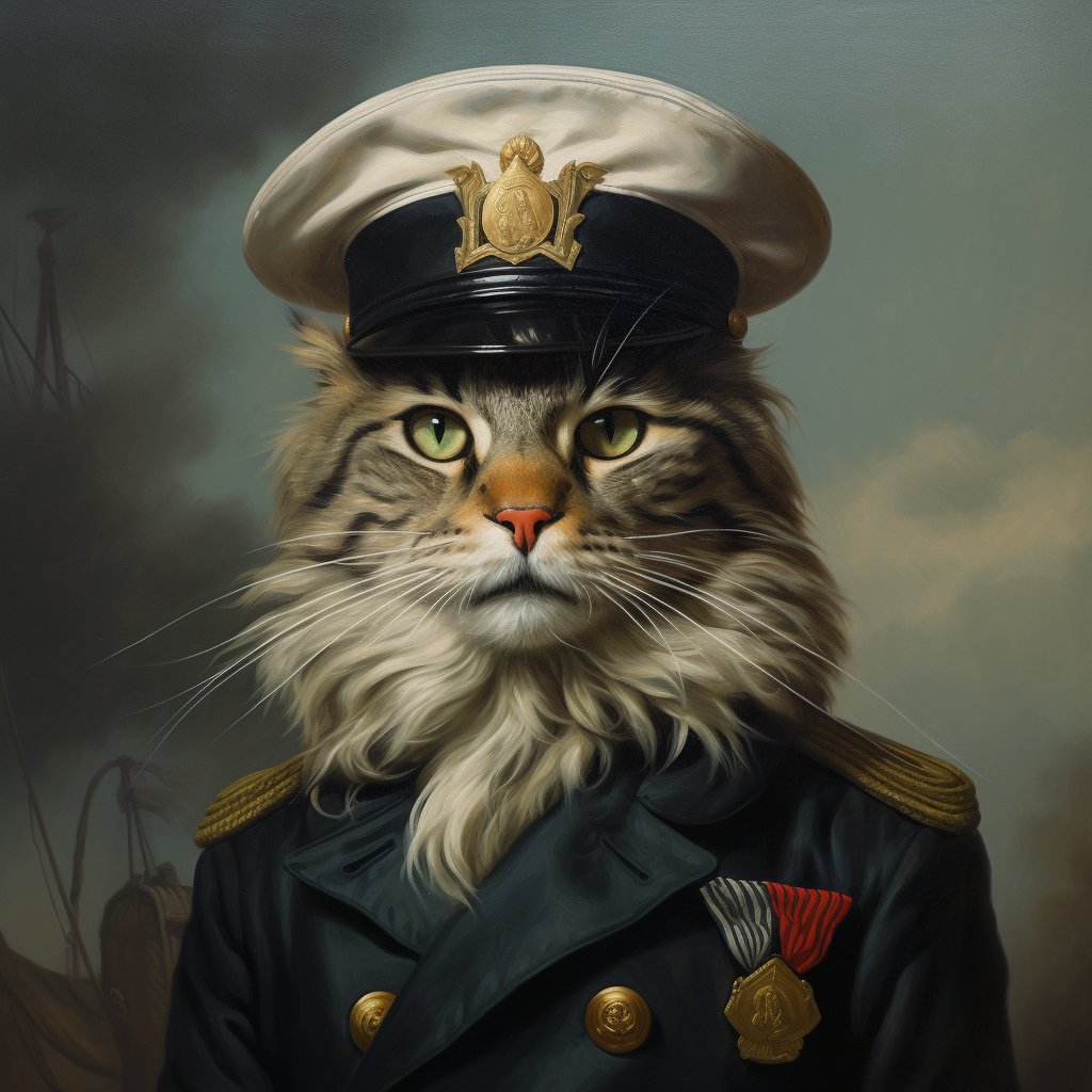 Fearless Naval Sailor Custom Dog Artwork Picture