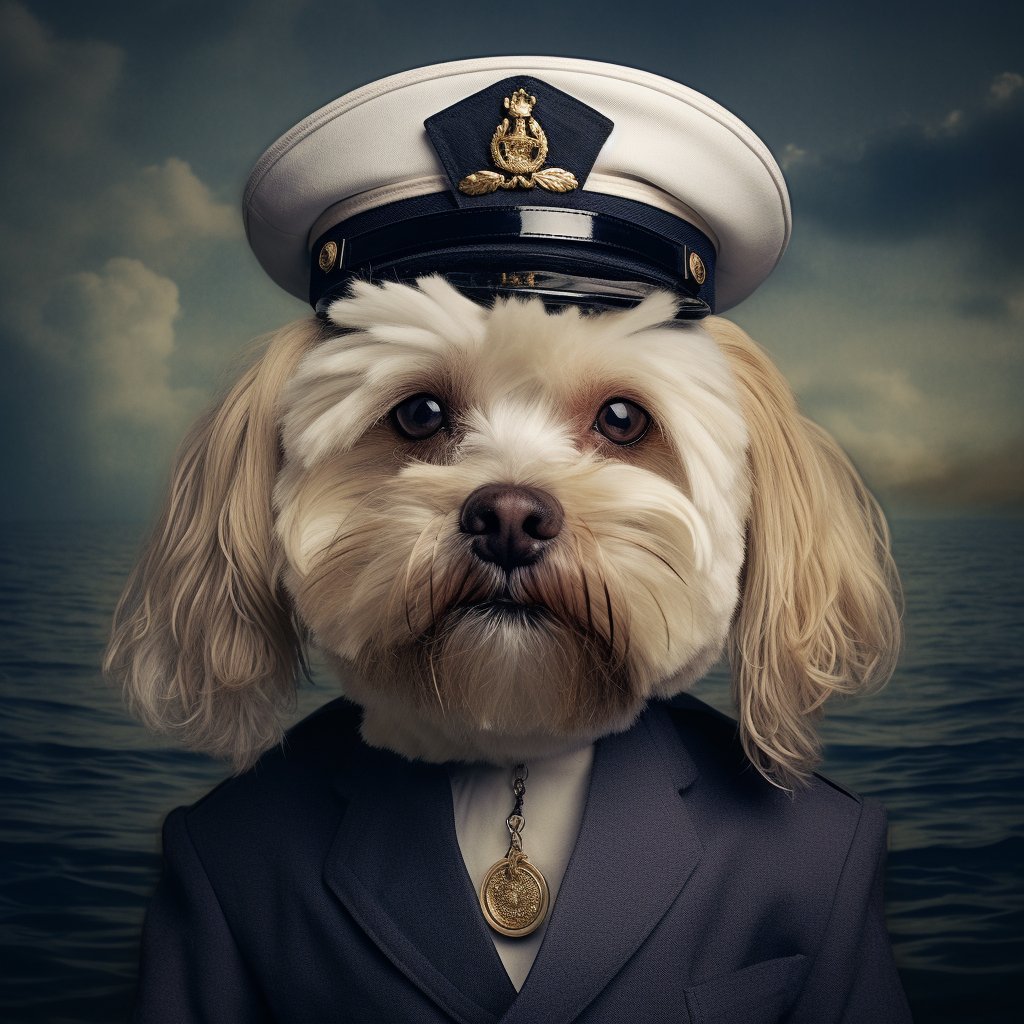 Visionary Sailor Dog Modern Art Picture