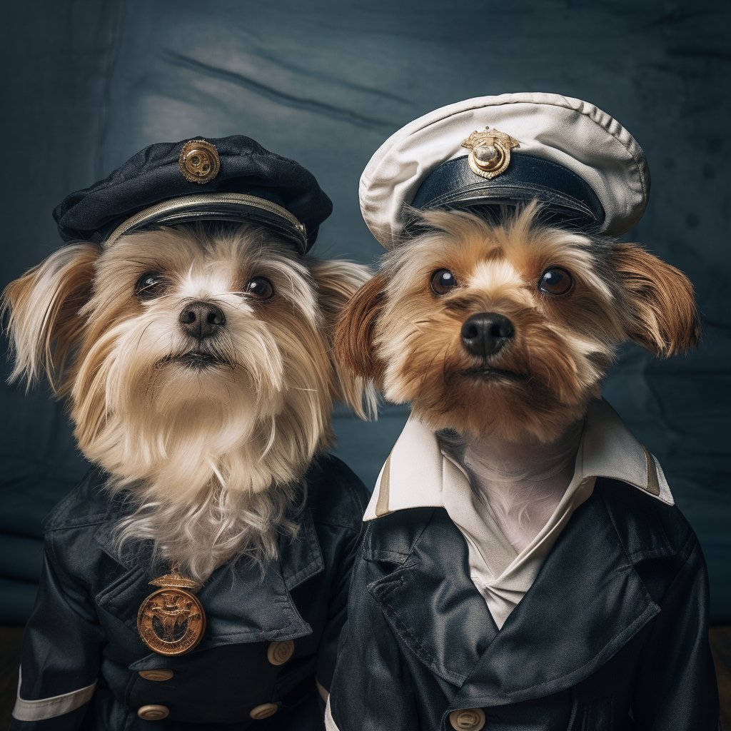 Seasoned Naval Sailor Digital Dog Art Picture