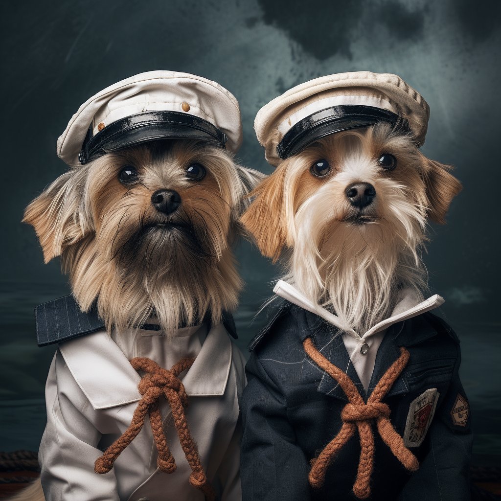 Accomplished Sea Sailor Dog Art Picture From Photo
