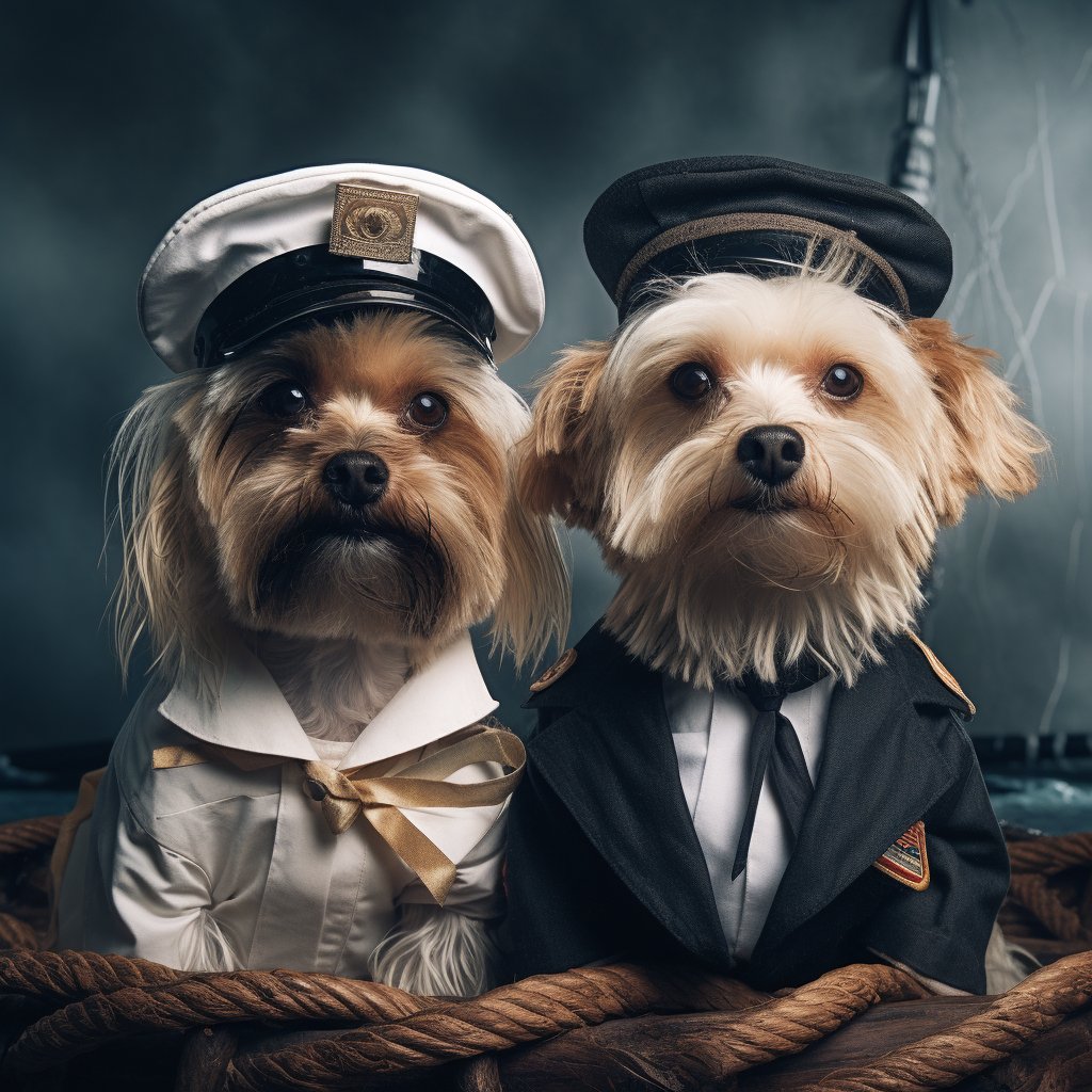 Distinguished Sailor Dog Art Picture Work