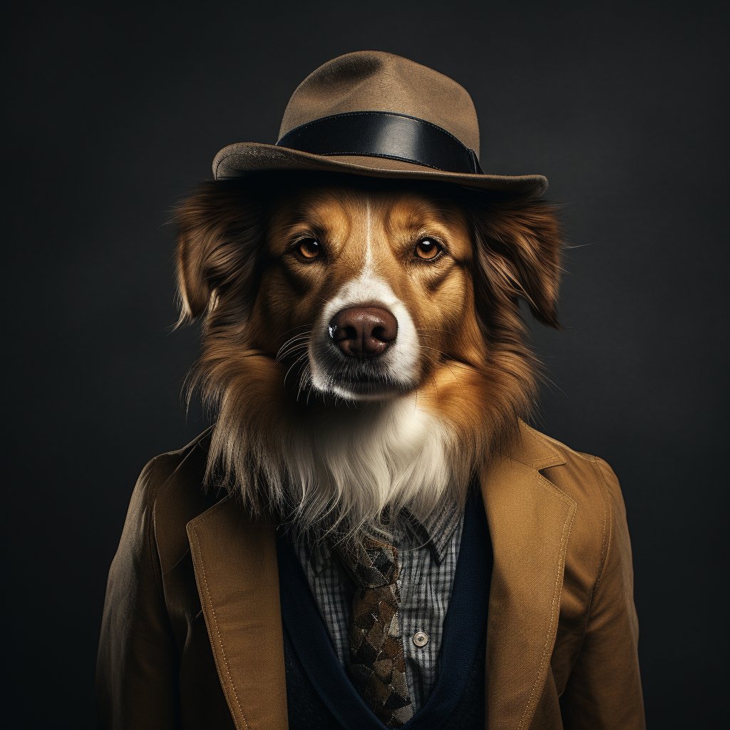 Funny Fashion Dog Canvas Art Picture