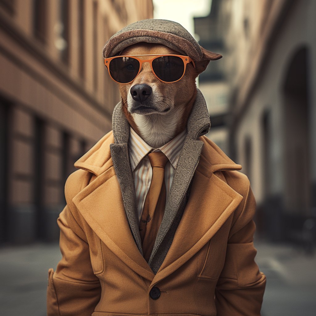 Funny Dog Fashion Art Pic