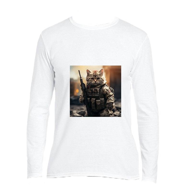 Cat Lovers Unite: Personalized Pet Portrait Long-Sleeve Shirts