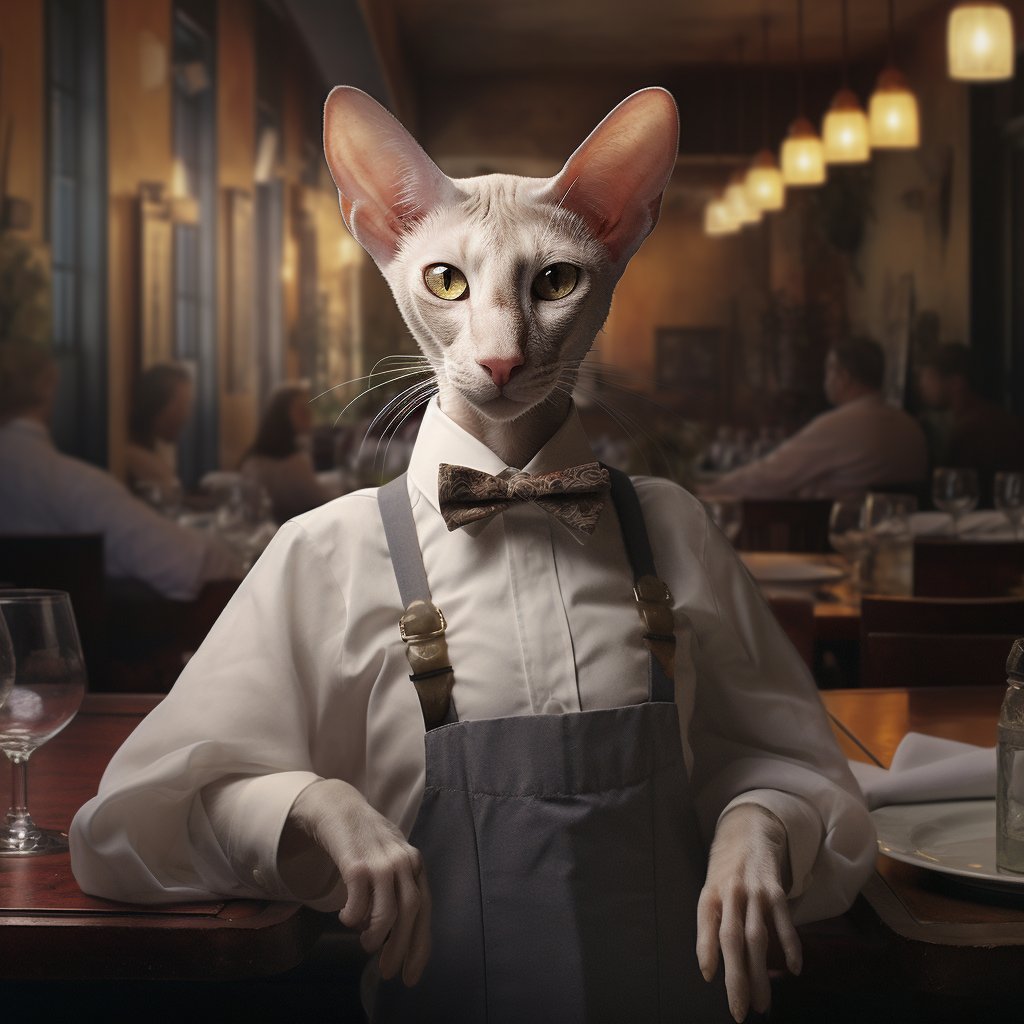 Exceptional Dining Waiter Best Cat Art Picture
