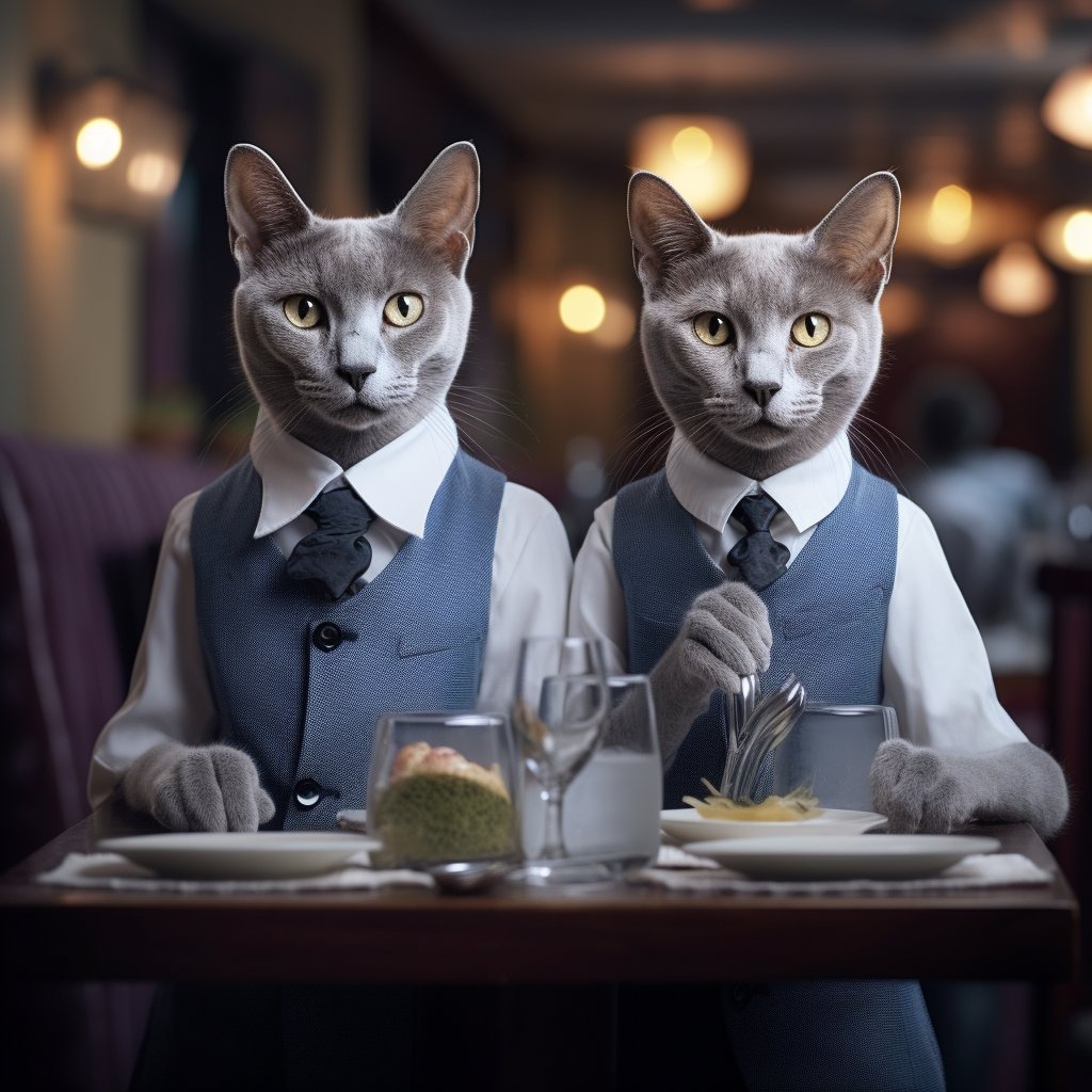 Helpful Dining Waiter Cool Cat Digital Art