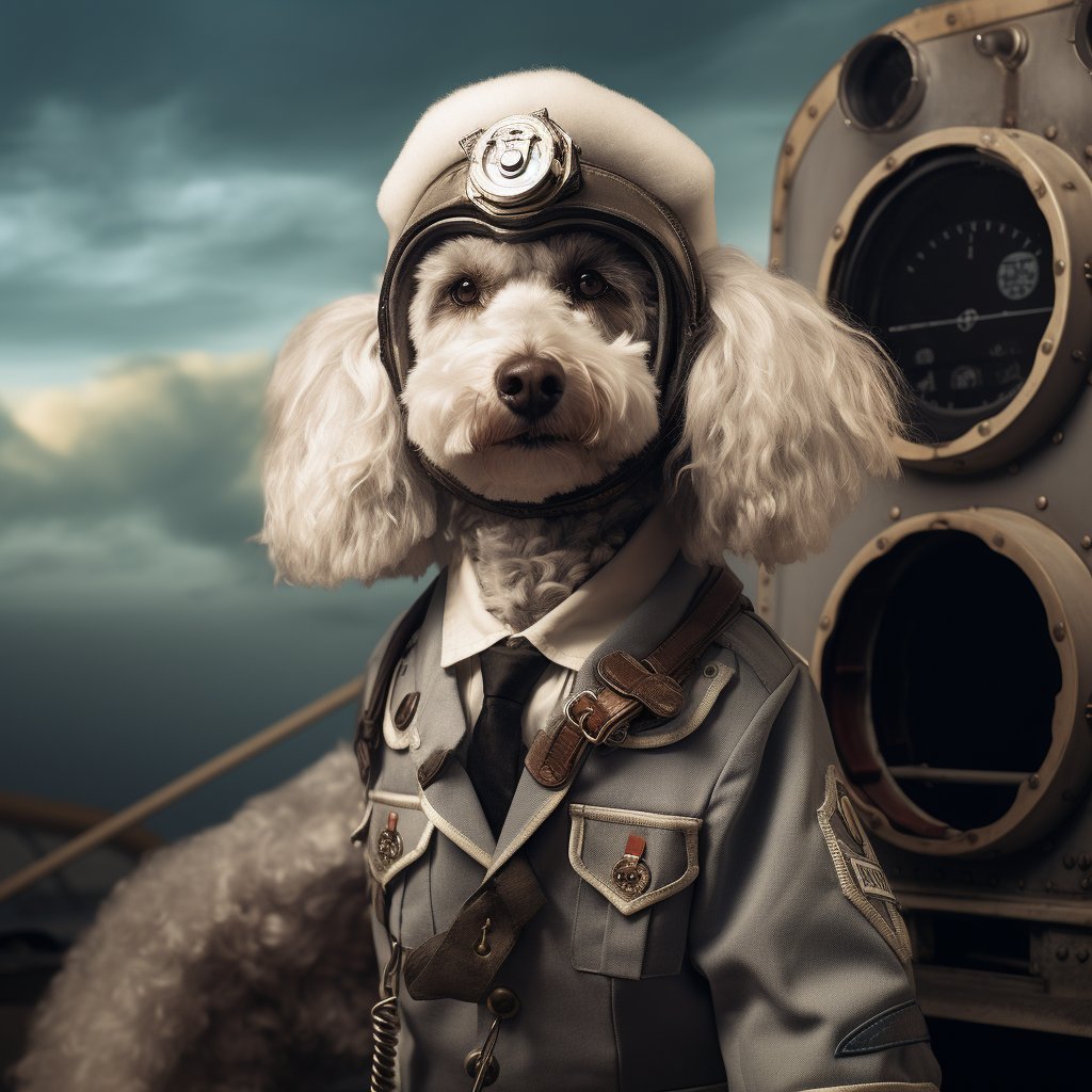 Highly Skilled Aviator Artwork Pic Of Your Dog