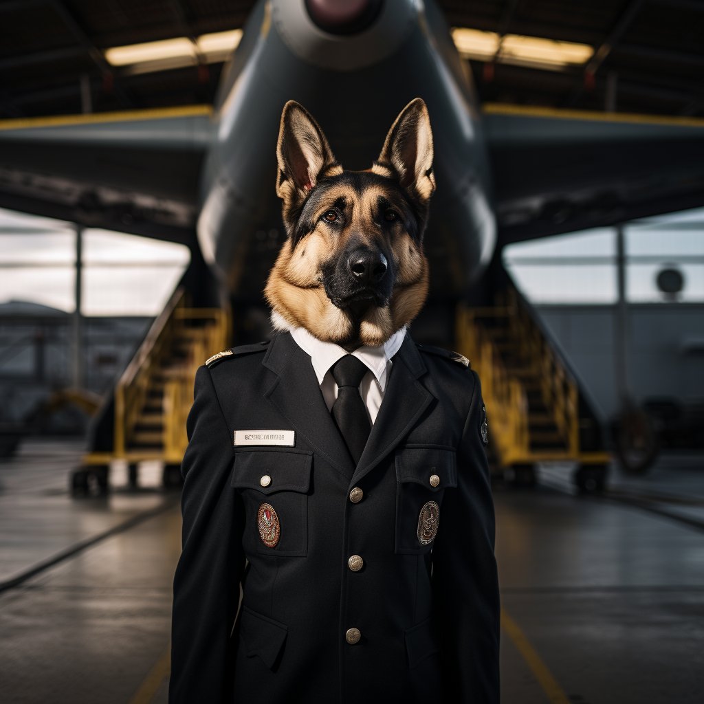 Masterful Airman Bulldog Digital Artwork