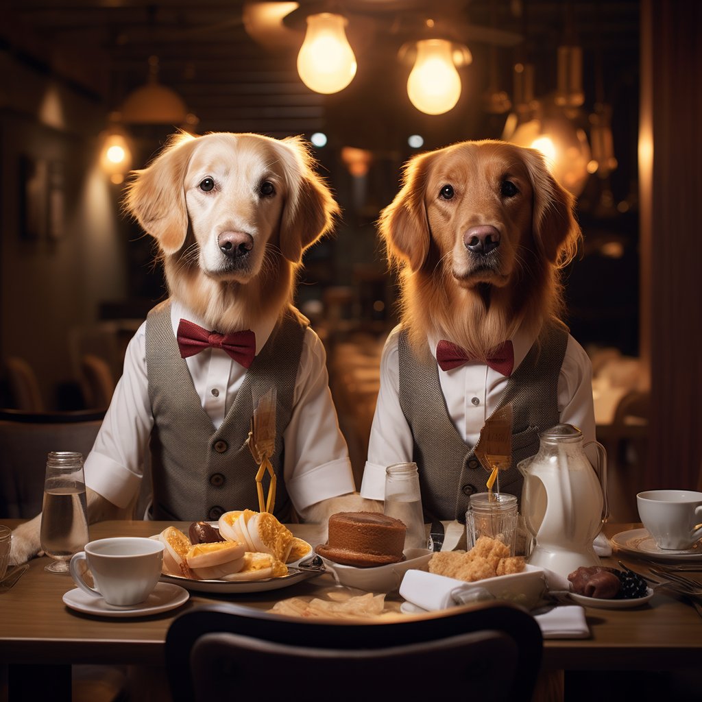 Helpful Dining Waiter Digital Art For Dog
