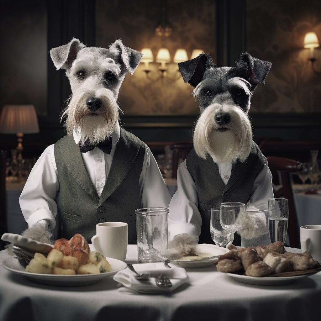 Experienced Catering Waiter Bulldog Canvas Wall Digital Art