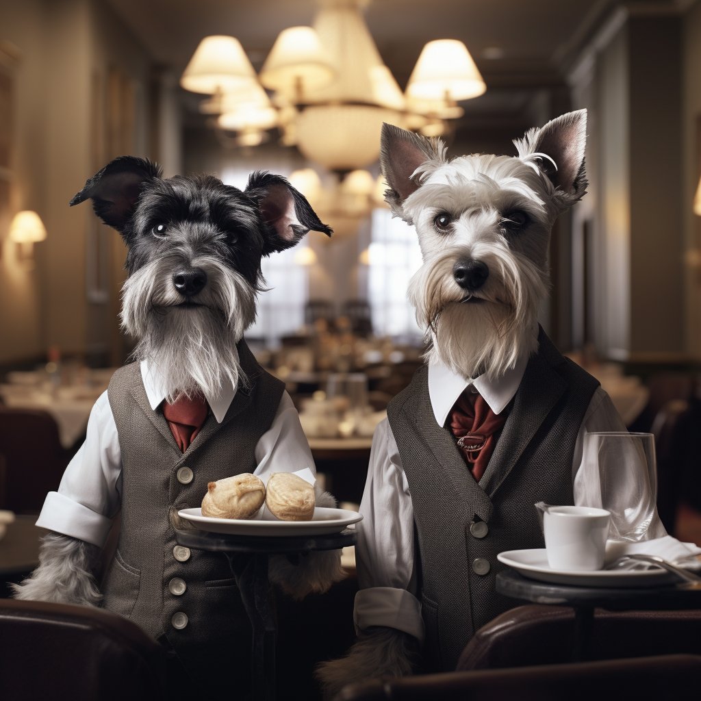 Courteous Catering Waiter Custom Dog Pop Digital Art