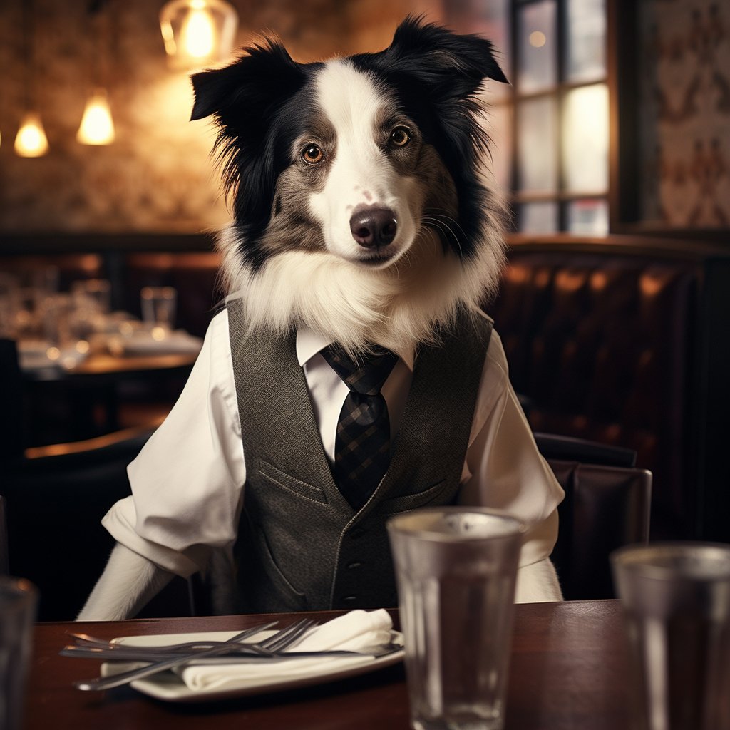 Energetic Waiter In The Establishment English Bulldog Artwork Photograph