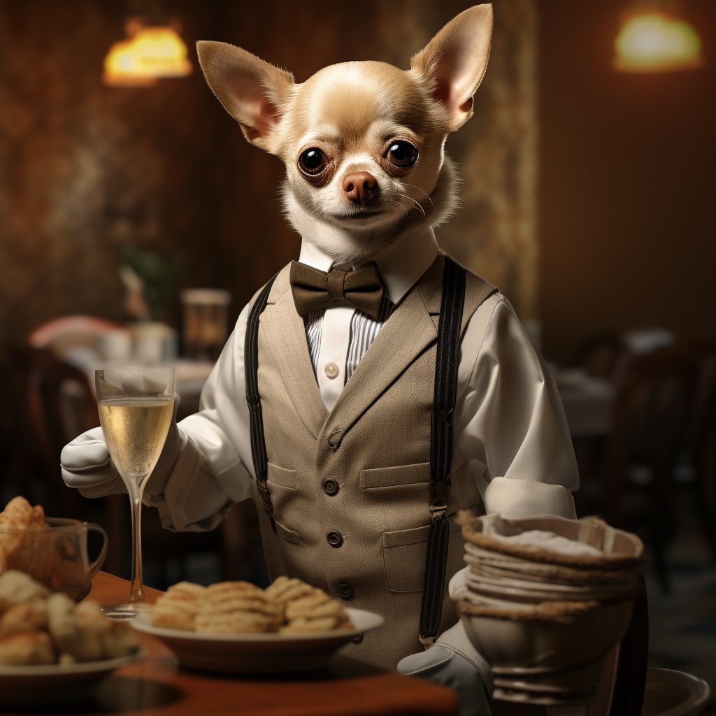 Attentive Waiter At Your Service Pop Art Photograph French Bulldog