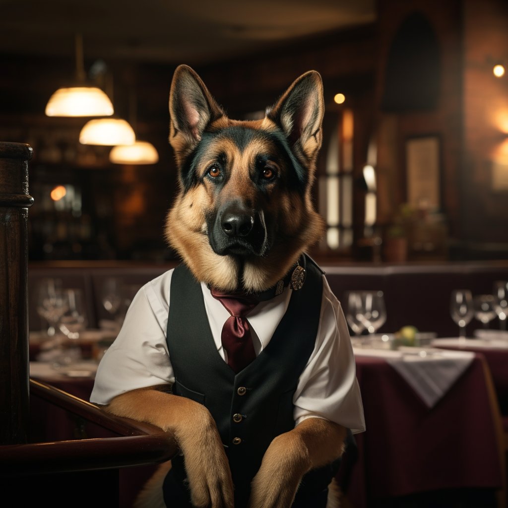 Attentive Restaurant Personnel Pop Art Dog Portraits Photograph