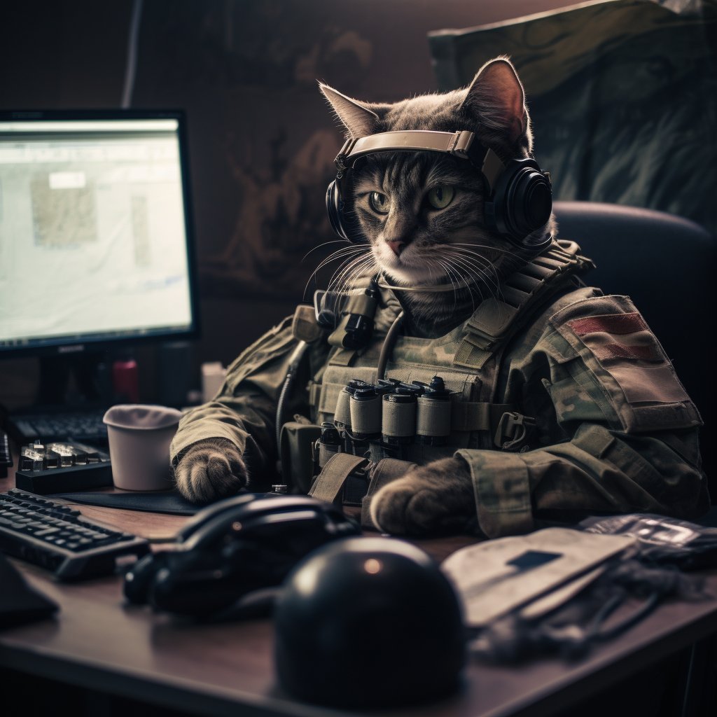 Intelligence Analyst Cute Digital Art Cat