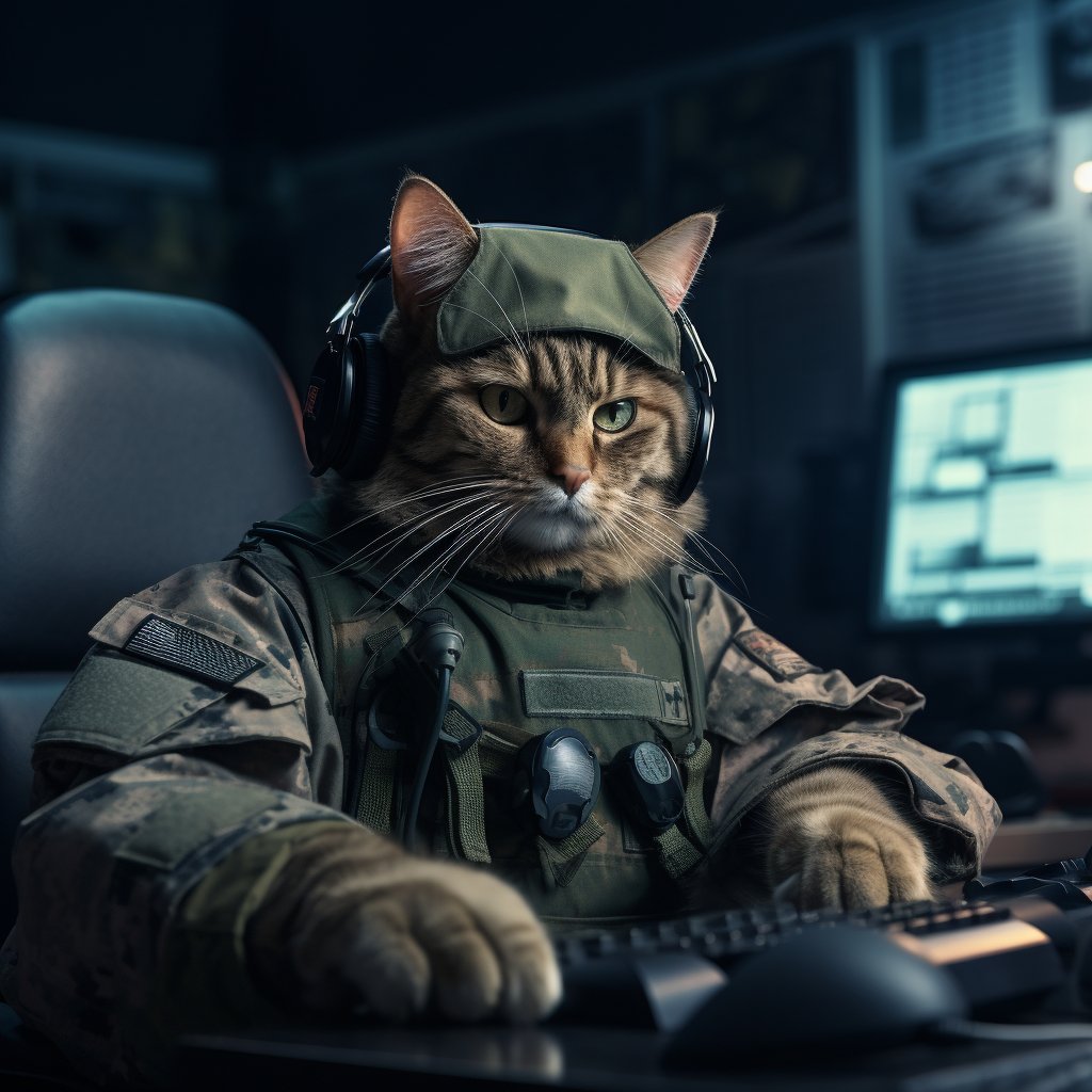 Experienced Intelligence Officer Cat Wall Digital Art Canvas