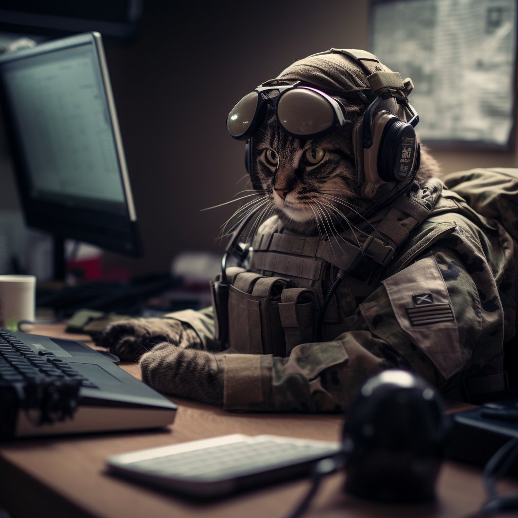 Infiltration And Surveillance Intelligence Soldier Cat Digital Art Funny