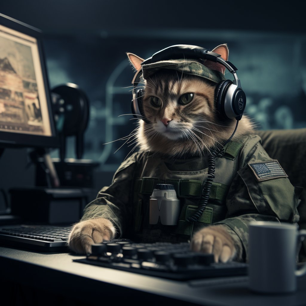 Strategic Planning Intelligence Officer Cat People Digital Art