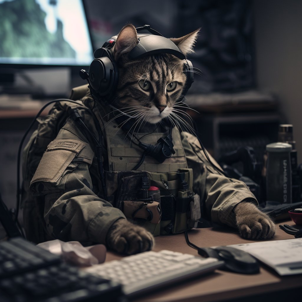 Counterintelligence Analyst Digital Art Of A Cat