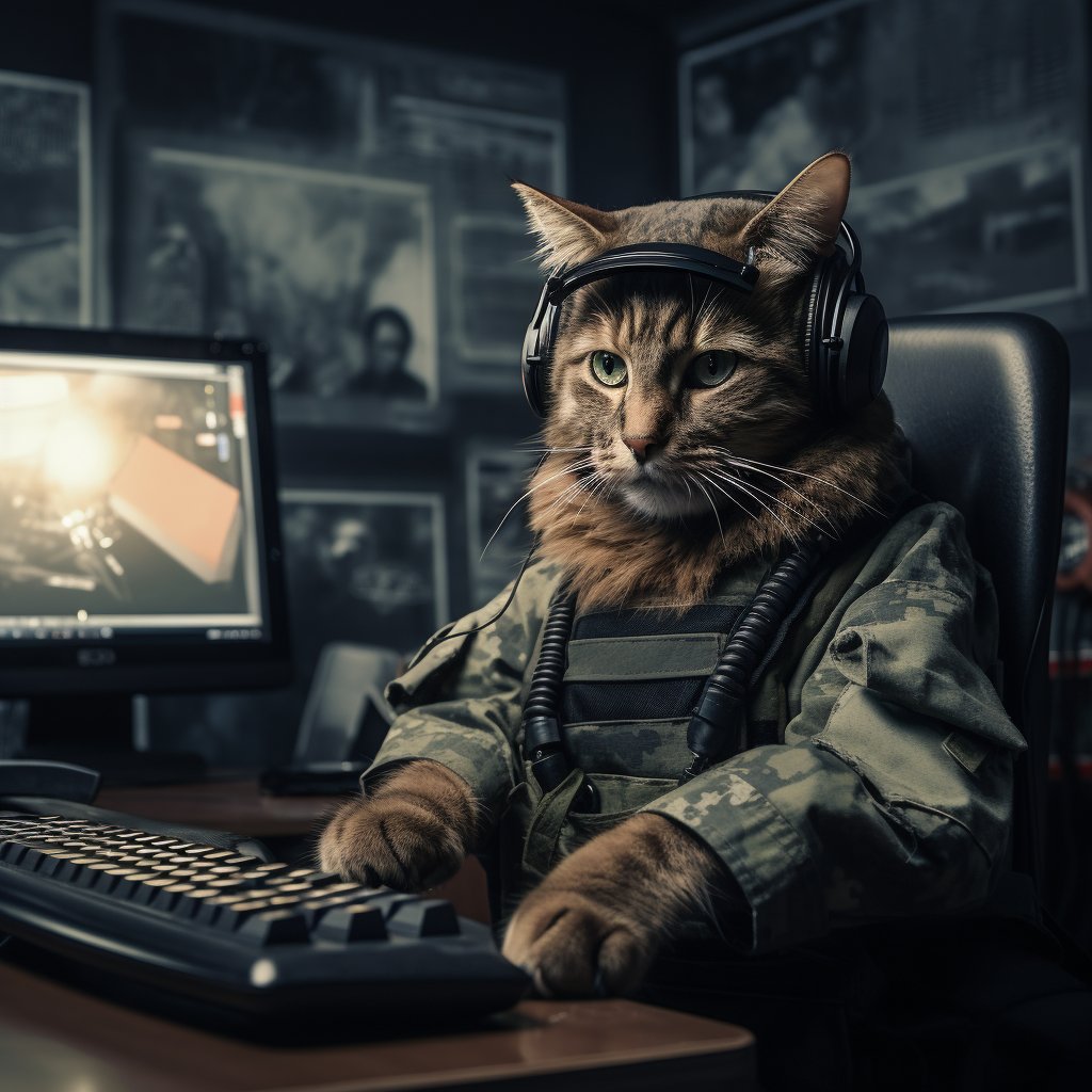 Special Operations Intelligence Soldier Cat Painting Digital Art