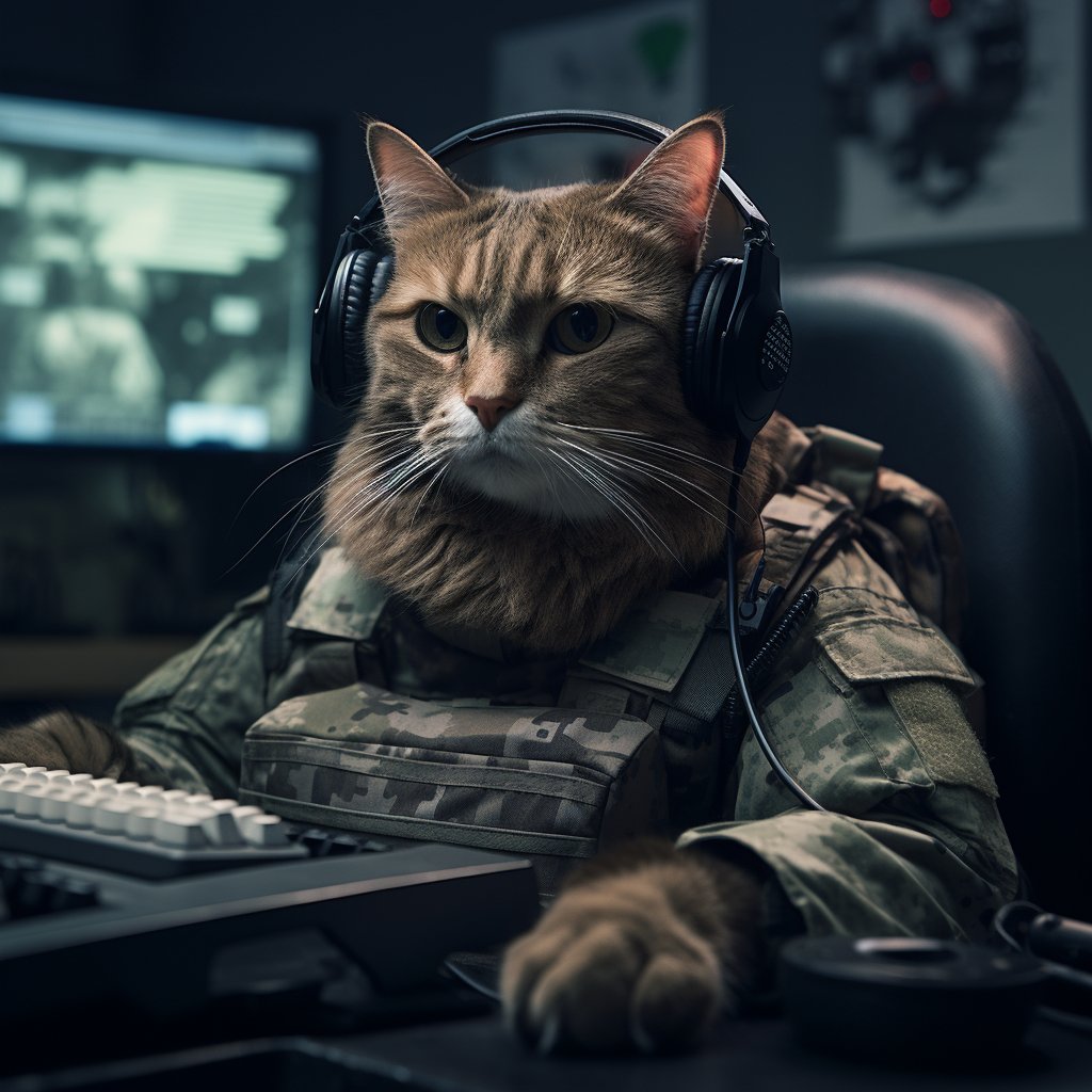 Cybersecurity Intelligence Analyst Cat Funny Digital Art