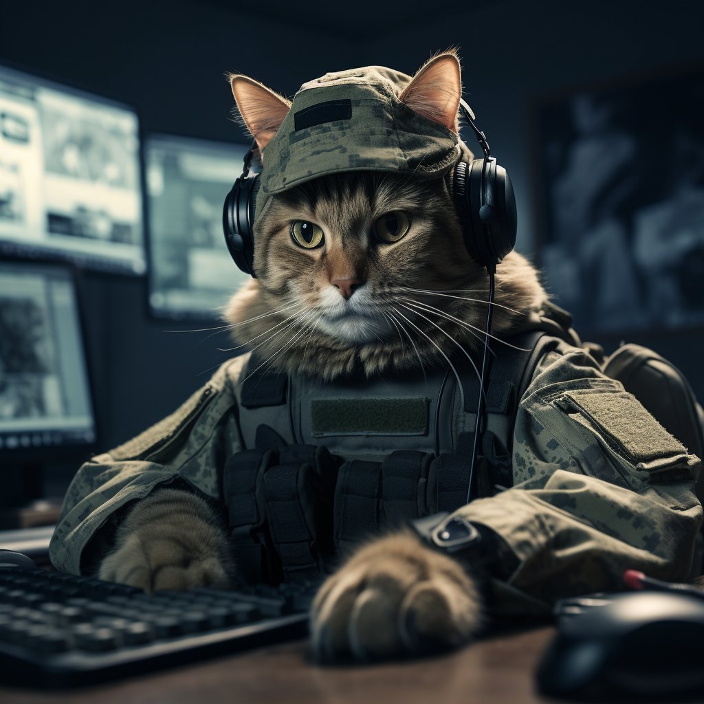 Intelligence Officer In Espionage Fantasy Digital Art Cat