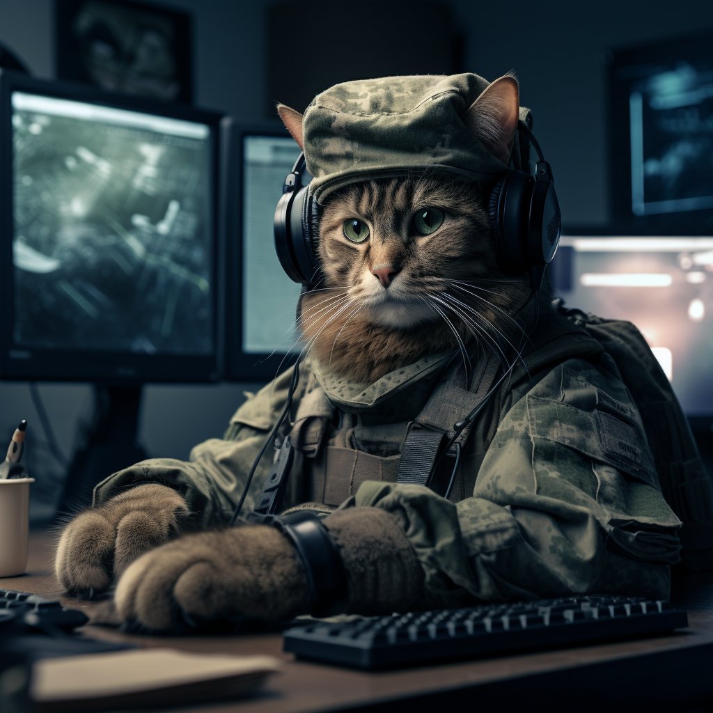 Special Operations Intelligence Officer Cool Cat Digital Artwork