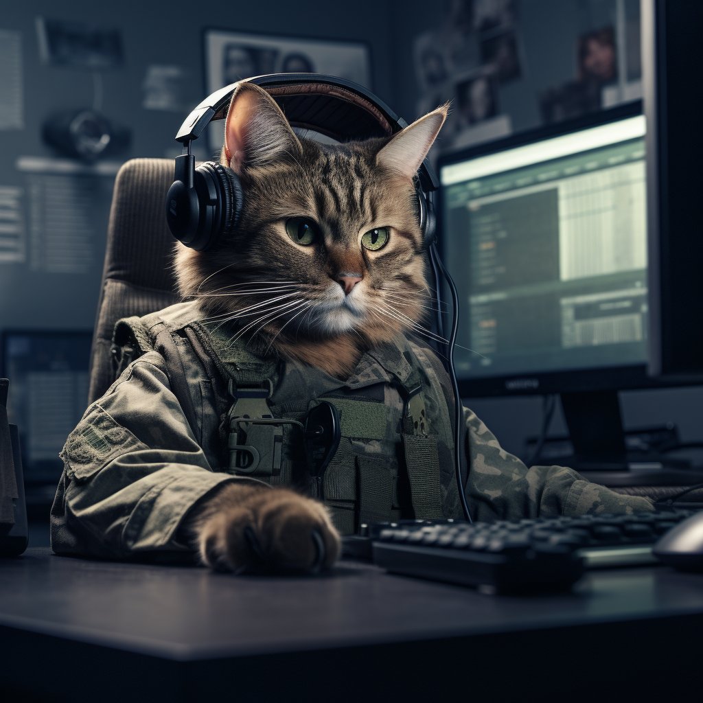 Special Reconnaissance And Surveillance Intelligence Gathering Cats Digital Digital Art