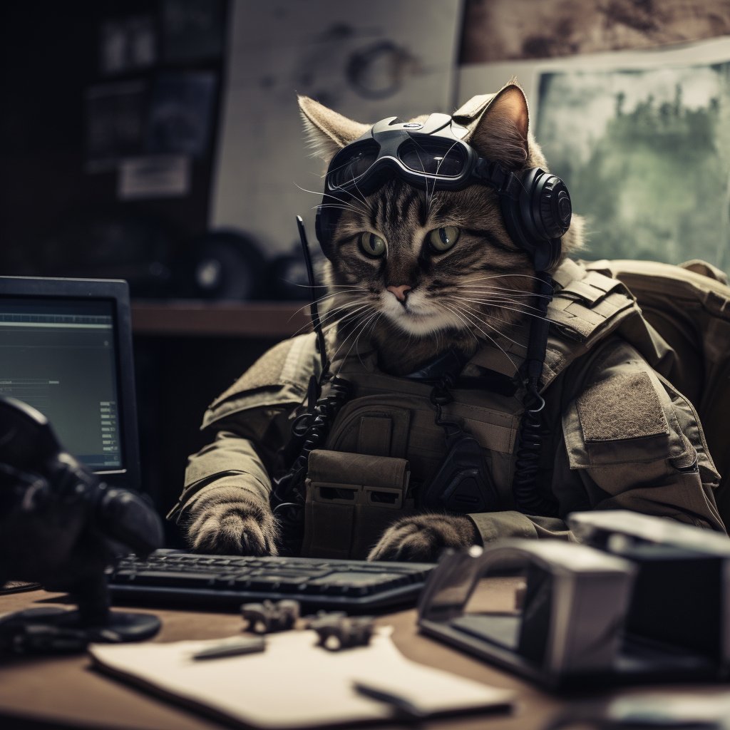 Network Security Intelligence Analyst Contemporary Cat Digital Art