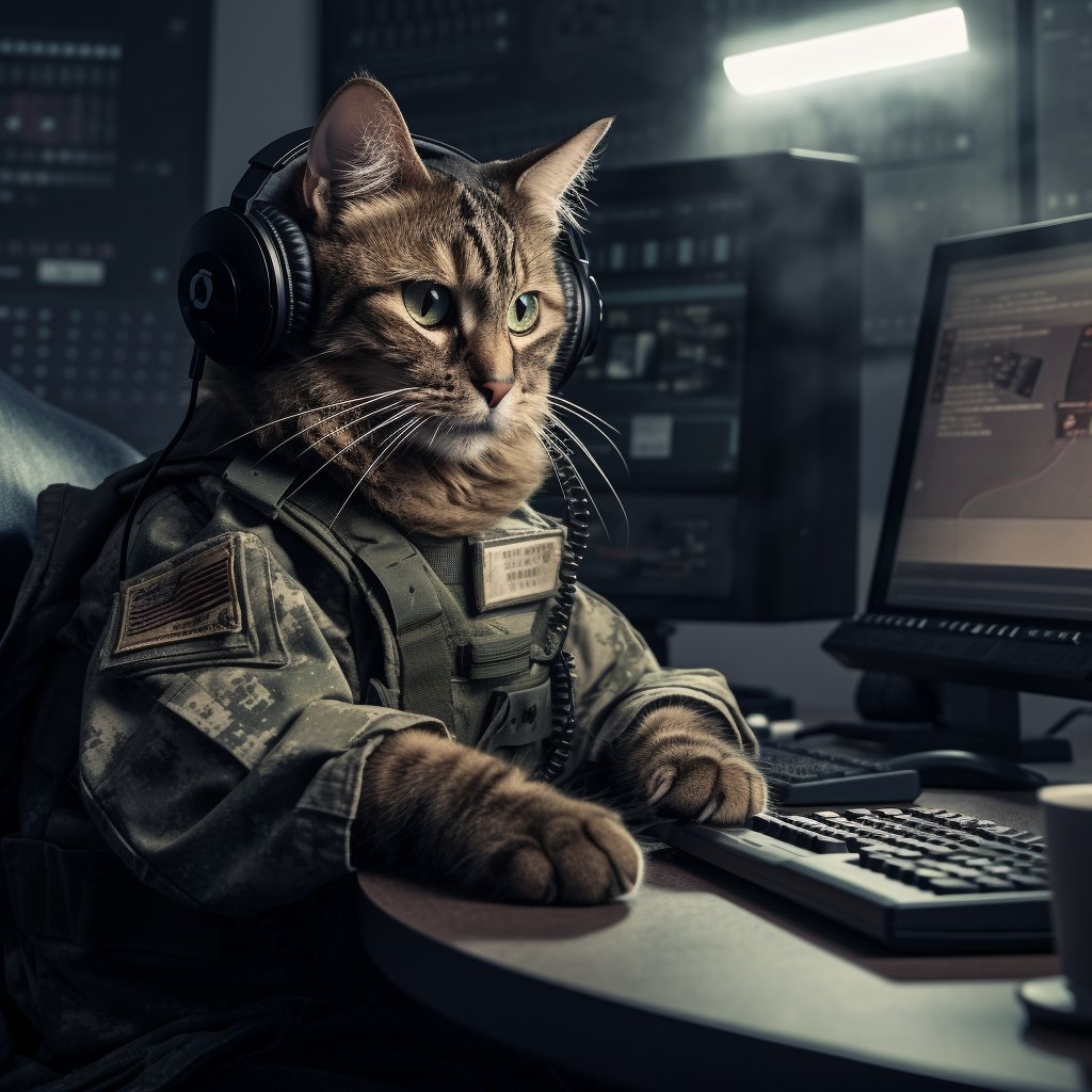 Specialized Intelligence Operations Officer Pop Art Photograph Cats