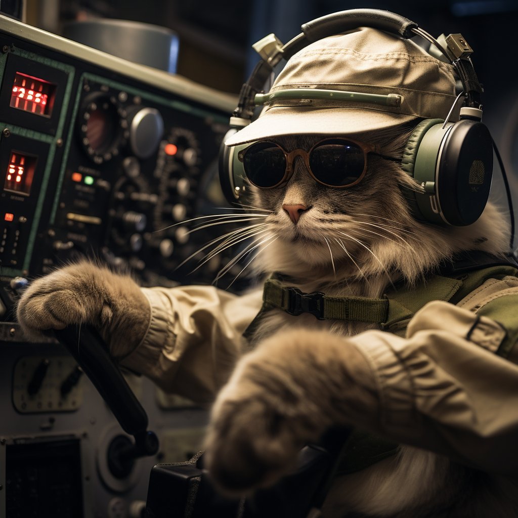 Skilled Signal Operator Art Photograph Deco Cat