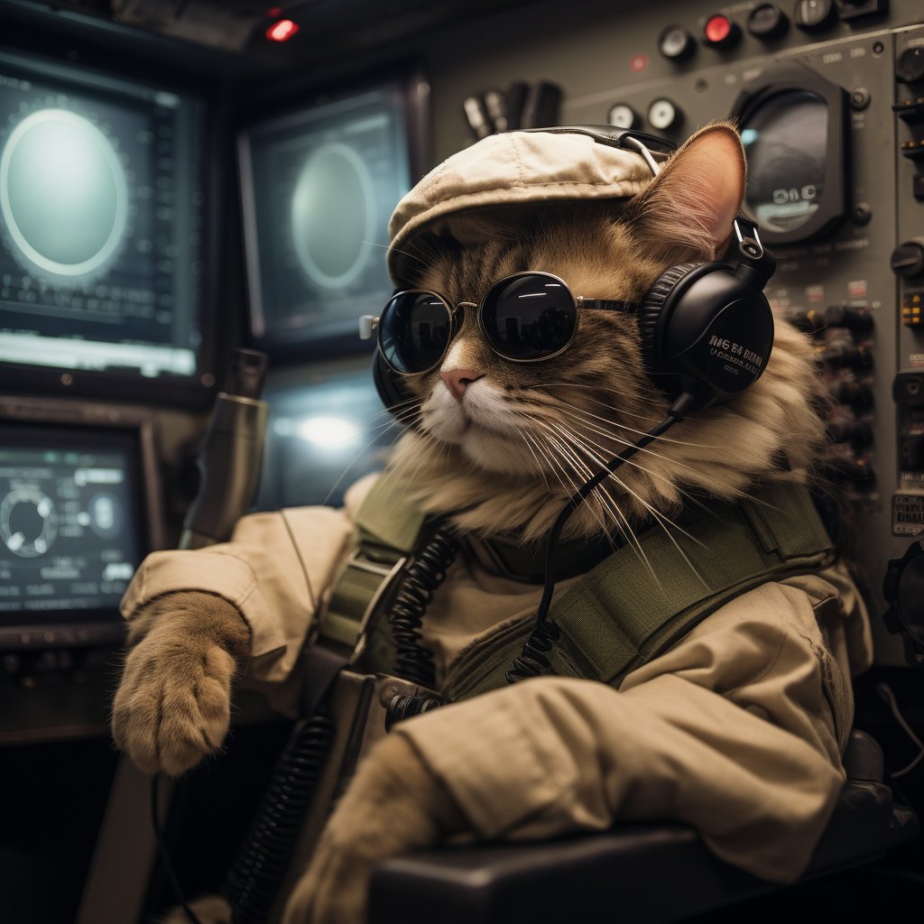 Adaptable Signal Corps Member Black Cat Artwork Photograph