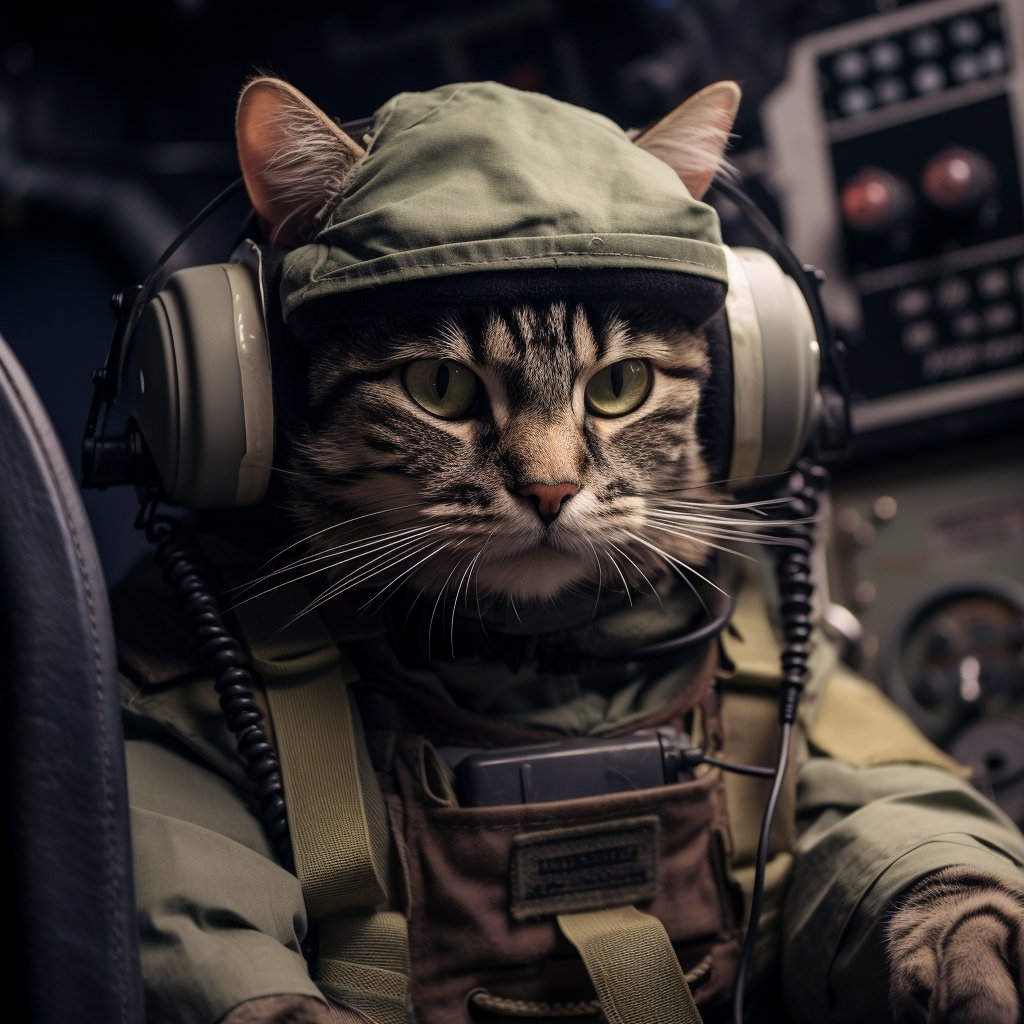 Problem-Solving Signal Soldier Cat Fantasy Art Photograph