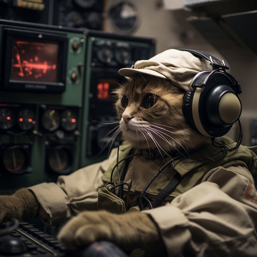 Detail-Focused Signal Specialist Kawaii Cat Artphotograph