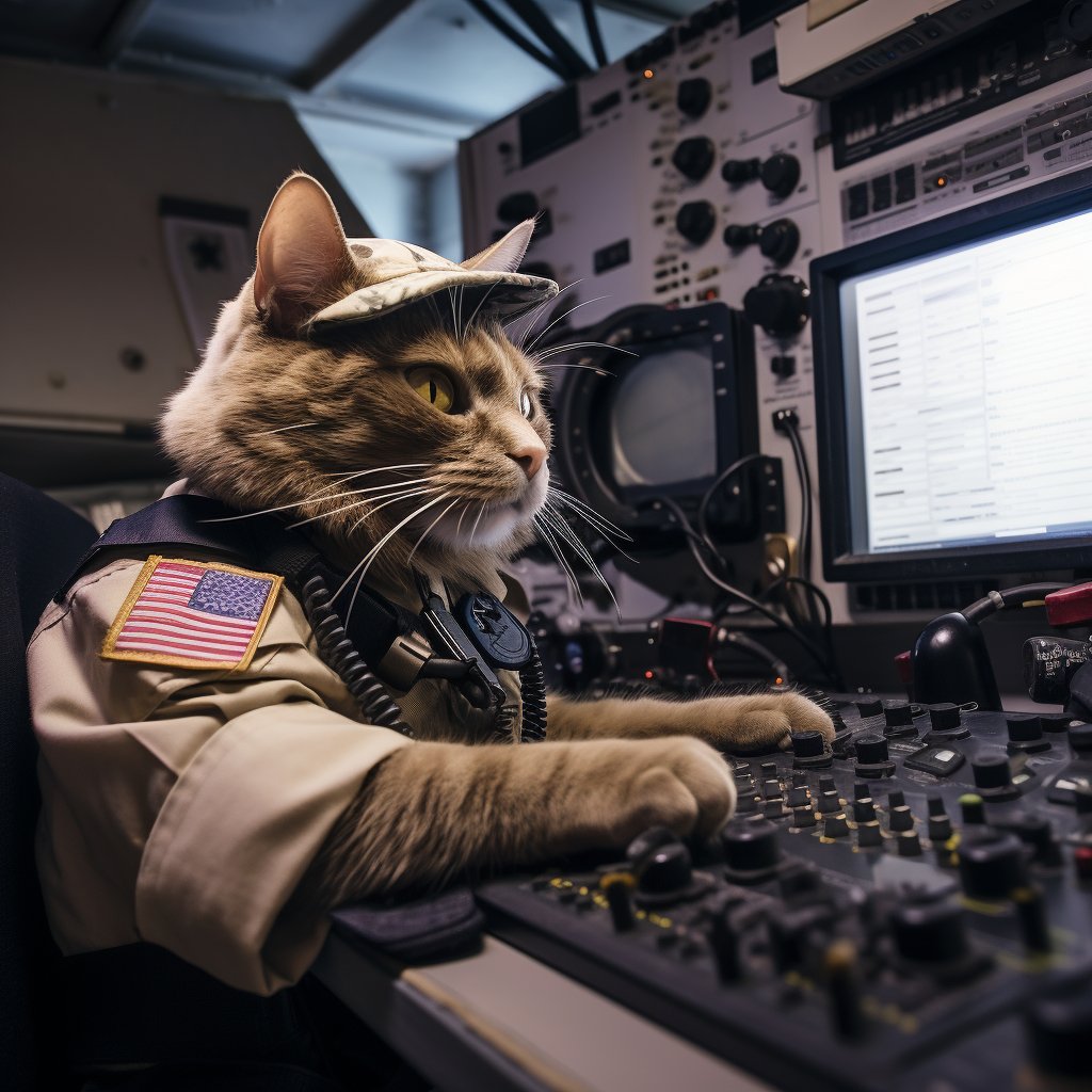 Skilled Signal Specialist Cute Black Cat Art Photograph