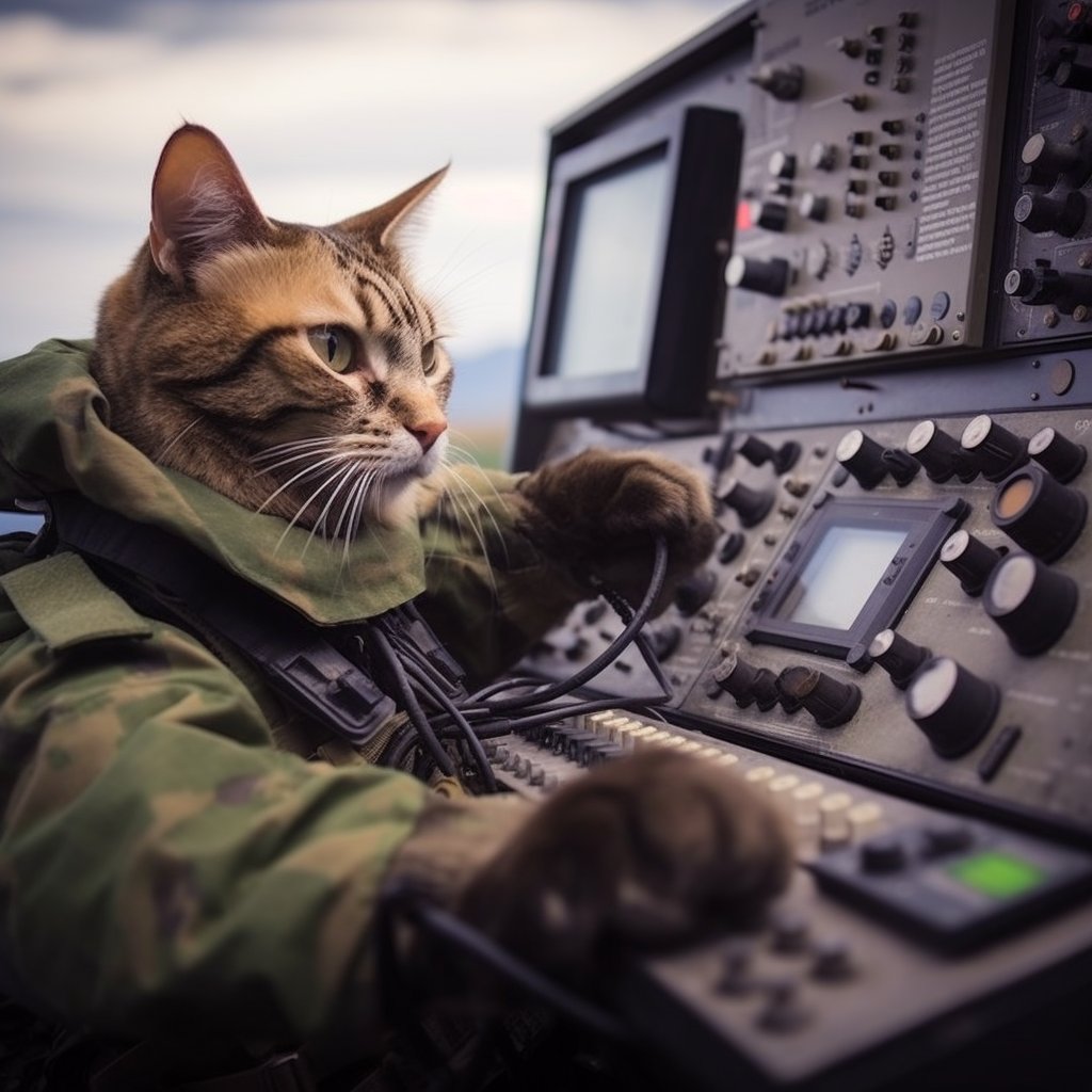 Detail-Oriented Signal Specialist Cat Head Art Photograph