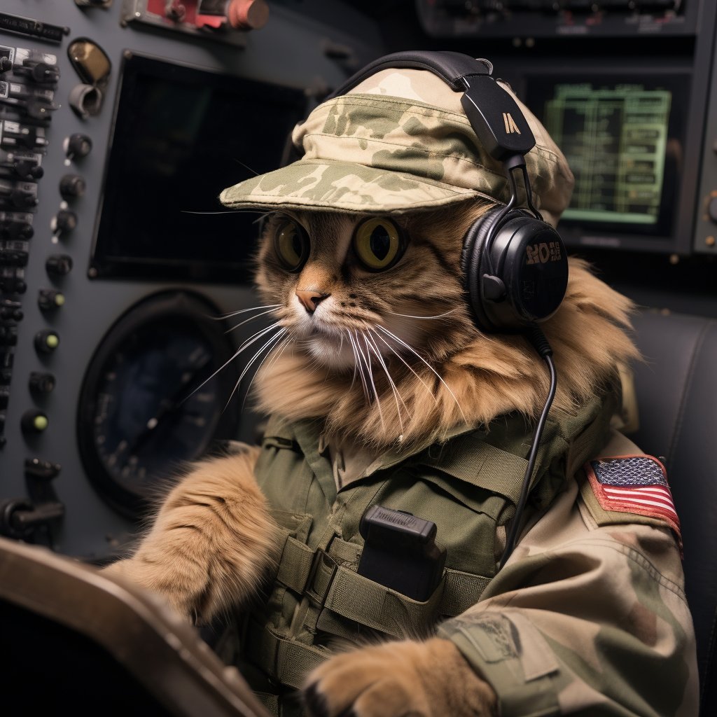 Skilled Signal Soldier Cute Art Photograph Cat