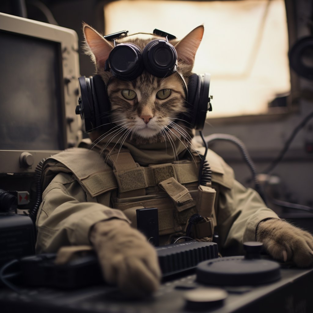 Adaptable Signal Soldier Personalized Cat Art Photograph