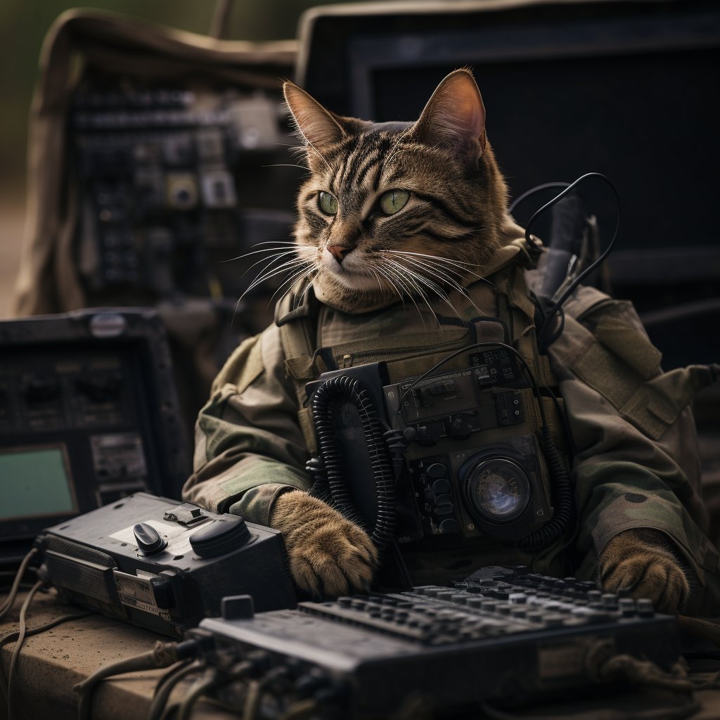 Efficient Signal Soldier Bad Cat Art Photograph