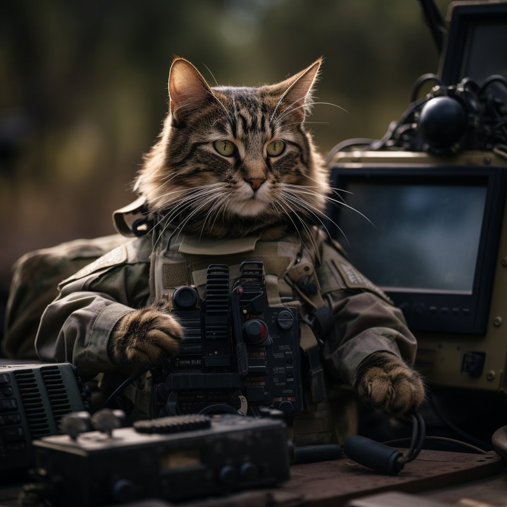 Versatile Signal Soldier Cat Painting Art Photograph
