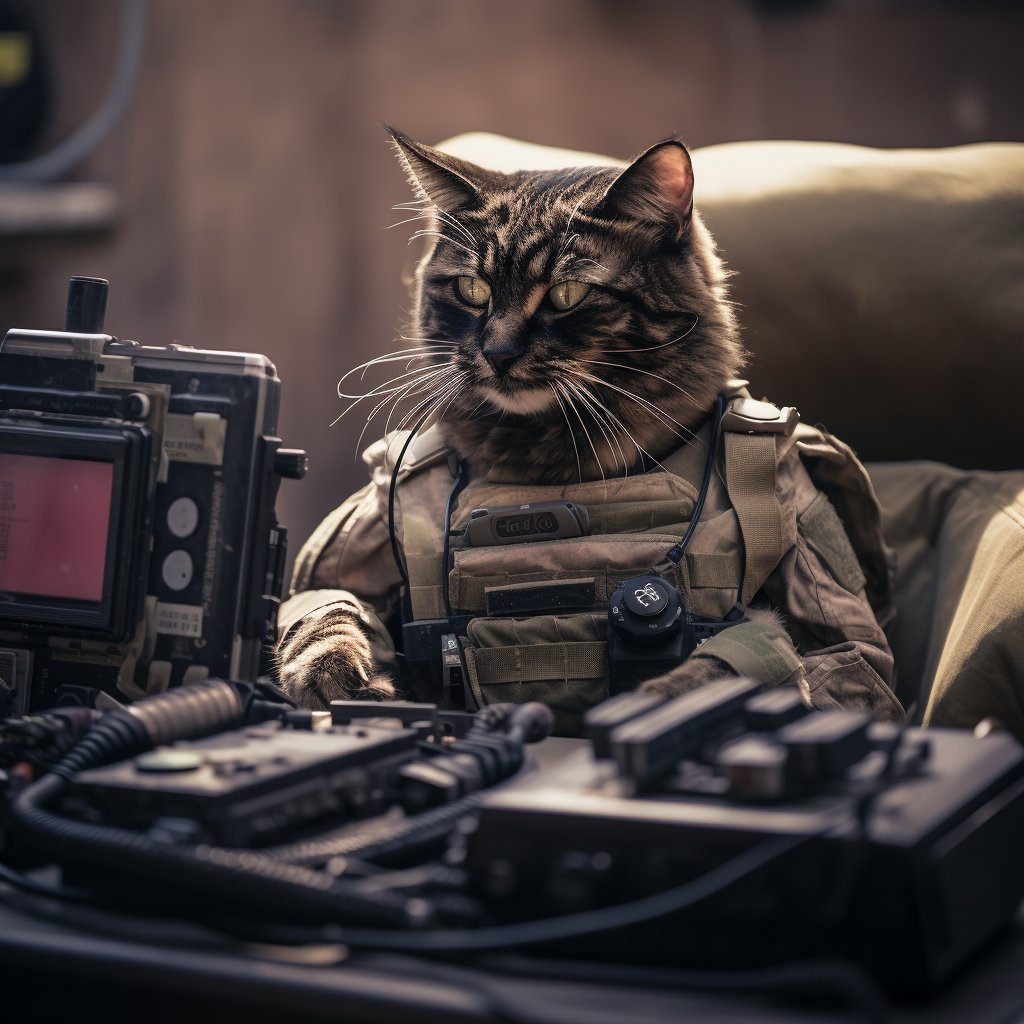 Proficient Signal Soldier Art Photograph Made By Cats